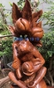 Tượng khỉ gỗ hương Gia lai