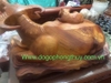 Tượng trâu mèo gỗ hương Gia Lai
