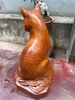 Mèo phong thủy gỗ Hương Gia lai