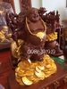 Tượng phật di lặc gỗ hương, dát vàng thật 24k,, nguyên khối  rộng 68cm sâu 42cm nặng 83kg