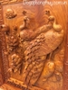 Tranh Chim Công Hoa Mẫu Đơn gỗ hương cao 89cm rộng 70cm dày 8cm 