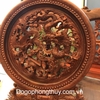 Tranh Đĩa Tứ Linh Gỗ Hương Gia Lai, Cao 50cm đk 40cm dầy 4cm 