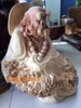 Tượng sư tổ đạt ma ngồi thiền, gỗ Nu hương cao 69cm rộng 48cm