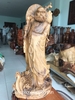 Tượng Đạt ma quá hải, Gỗ bách xanh mộc châu, Cao 1m28 rộng 40cm sâu 33cm