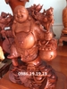 Tượng di lặc ghánh đào, gỗ hương Gia Lai, cao 80cm rộng 60cm sâu 30cm nặng 79kg