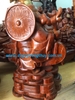 Tượng di lặc ghánh đào, gỗ hương nguyên khối,  cao 50cm rộng 32cm sâu 20cm 