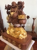 Tượng di lặc thần tài,  Gỗ hương Dát Vàng 24k, Gao 81cm rộng 68cm sâu 42cm nặng 79kg