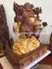 Tượng Di Lặc Thần Tài, Gỗ Hương Gia Lai Dát Vàng 24k, Cao 81cm Rộng 68cm Sâu 42cm