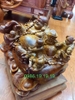 Tượng di lặc Ngũ Phúc, Gỗ Hương Gia Lai, Cao 49cm rộng 79cm sâu 39cm