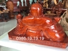 Tượng di lặc thần tài gỗ hượng, Cao 36cm rộng 60cm sâu 30cm nạng 18kg