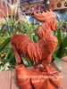 Tượng gà trống phong thủy gỗ hương, Cao 40cm rộng 42cm sâu 20cm 