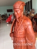 Tượng khổng minh gỗ hương, Gia lai cao 70cm rộng 23cm sâu 18cm 