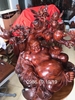 Tượng phật di lặc ngồi gốc đào, gỗ hương Gia Lai nguyên khối cao 70cm rộng 68cm sâu 50cm