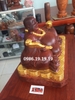 Tượng Di Lặc gỗ hương Gia lai, dát vàng 24k, cao 40cm rộng 60cm sâu 38cm nặng 19kg 