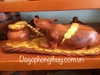Tượng Trâu gỗ hương, Dát Vàng 24k, Cao 23cm rộng 60cm sâu 23cm