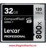 Thẻ nhớ 32GB CF Lexar Professional 800X 120M/s