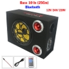 Loa trầm loa nghe nhạc Bluetooth đa năng 12V/24V/220V tích hợp 2 loa Treble