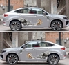 Decal dán sườn  Tem dán sườn 3D trang trí xe hơi Hổ Xuống núi- Tặng kèm dụng cụ dán