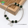 Vòng Tay Đá Diopside Charm Lá Phong Canada bạc 925