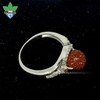 Nhẫn bạc Thái 925 đính đá Kim Sa nâu