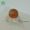 Nhẫn bạc Thái 925 đính Thạch Anh Tóc nâu vàng