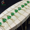 Lắc tay đồng điếu Ngọc Cẩm Thạch mix vàng 10K