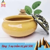 Lư Hương Đốt Trầm Gốm Sứ Cao Cấp Màu Vàng