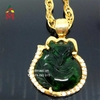 Vòng Tay Diopside 3A Mix Hồ Ly Ngọc Cẩm Thạch Bọc Vàng 10K