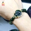 Vòng Tay Diopside 3A Mix Hồ Ly Ngọc Cẩm Thạch Bọc Vàng 10K