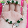 Vòng tay ngọc bích charm bạc 925