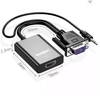 Bộ chuyển đổi đầu ra VGA đực sang HDMI cái kèm  3.5  Hỗ trợ HD 1080P