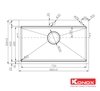 Chậu rửa bát Konox Topmount KN8050TS