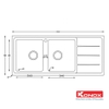 Chậu rửa bát Konox Turkey Beta 1160