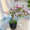 Cây Hoa Giả Decor- Chậu Hoa Mộc Lan BonSai Trang Trí Tiểu Cảnh Phòng Khách (80cm)- CC1334