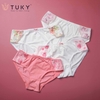 Quần lót thun lạnh phối ren thêu, lưng vừa TUKY 906