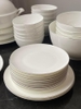 Set bát sứ Imperial 50 món trắng viền mép bạc