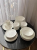 Set bát sứ Imperial 50 món trắng viền mép bạc