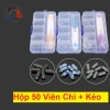 Hộp 50 viên chì vạch làm trục câu cá kèm kéo tiện lợi chì vạch từ 1.5g đến 3.5g