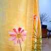 Khăn Lụa Tơ Tằm vẽ hoa cỏ mẫu 27 (màu vàng tươi)