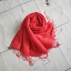Khăn lụa tơ tằm Dệt Đố Kẻ Ngang (màu đỏ)