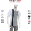 Áo thun polo Nam Tay Ngắn Có Cổ Owen APV253609 màu trắng phối xanh xám Dáng suông body fit tà bằng xẻ tà chất liệu cotton