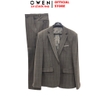 Bộ Veston VIỆT TUẤN COMPLET-317 màu ghi đậm kẻ dáng trẻ, 1 cúc , xẻ tà 2 bên chất liệu Vicose