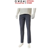 Quần Tây Nam Owen QRT263053 màu xám đậm dáng suông regular fit cạp tăng đơ chất liệu nano