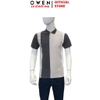 Áo thun polo Nam Tay Ngắn Có Cổ Owen APV253632 màu xám phối be trắng sáng suông tà bằng xẻ tà chất liệu cotton