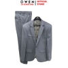 Bộ Veston VIỆT TUẤN COMPLET-336 màu xanh nhạt kẻ dáng trẻ, 1 cúc , xẻ tà 2 bên chất liệu Vicose