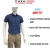 Áo Sơ Mi Nam Tay Ngắn Owen AB260058NT Xanh Tím Than Kẻ Caro Body Fit
