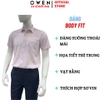 Áo sơ mi nam tay ngắn Owen AF260109NT màu hồng dáng suông Plus size tà lượn có túi chất liệu Bamboo polyester