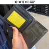 Ví Nam Owen Ví Da Bóp Nam VD232665 màu đen da sần kiểu dáng ví ngang chất liệu da bò thật