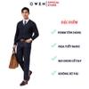 Áo len nam owen ALD241280 áo khoác len cài cúc màu xanh tím than dáng suông regular fit cổ chữ V sâu bo tay gấu chât liệu acrylic cotton