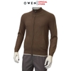 Áo len nam owen ALK241277 áo khoác len màu nâu dáng suông regular fit cổ 3 phân khóa kéo hai túi bo tay gấu chât liệu acrylic cotton